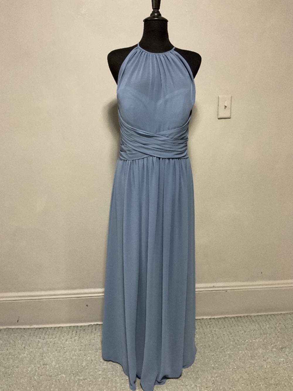 NWT SLATE BLUE BILL LEVKOFF CHIFFON GOWN SIZE 14